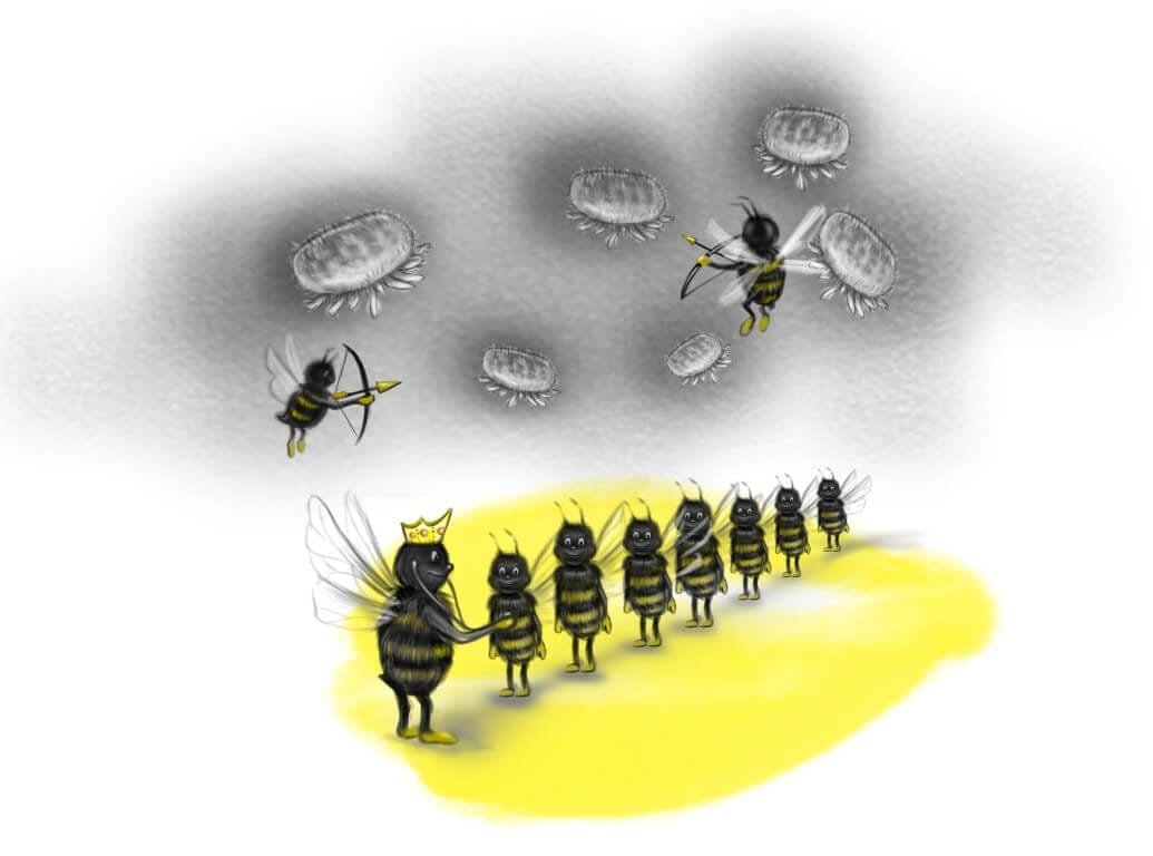 kā stropā, tā arī uz zemes